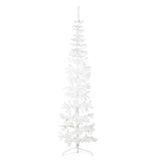 Vidaxl kunstkerstboom half met standaard smal 210 cm wit