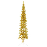 Vidaxl kunstkerstboom half met standaard smal 240 cm goudkleurig
