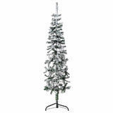 Vidaxl kunstkerstboom half met sneeuw smal 150 cm
