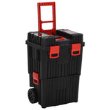 VidaXL Gereedschapswagen polypropeen zwart en rood