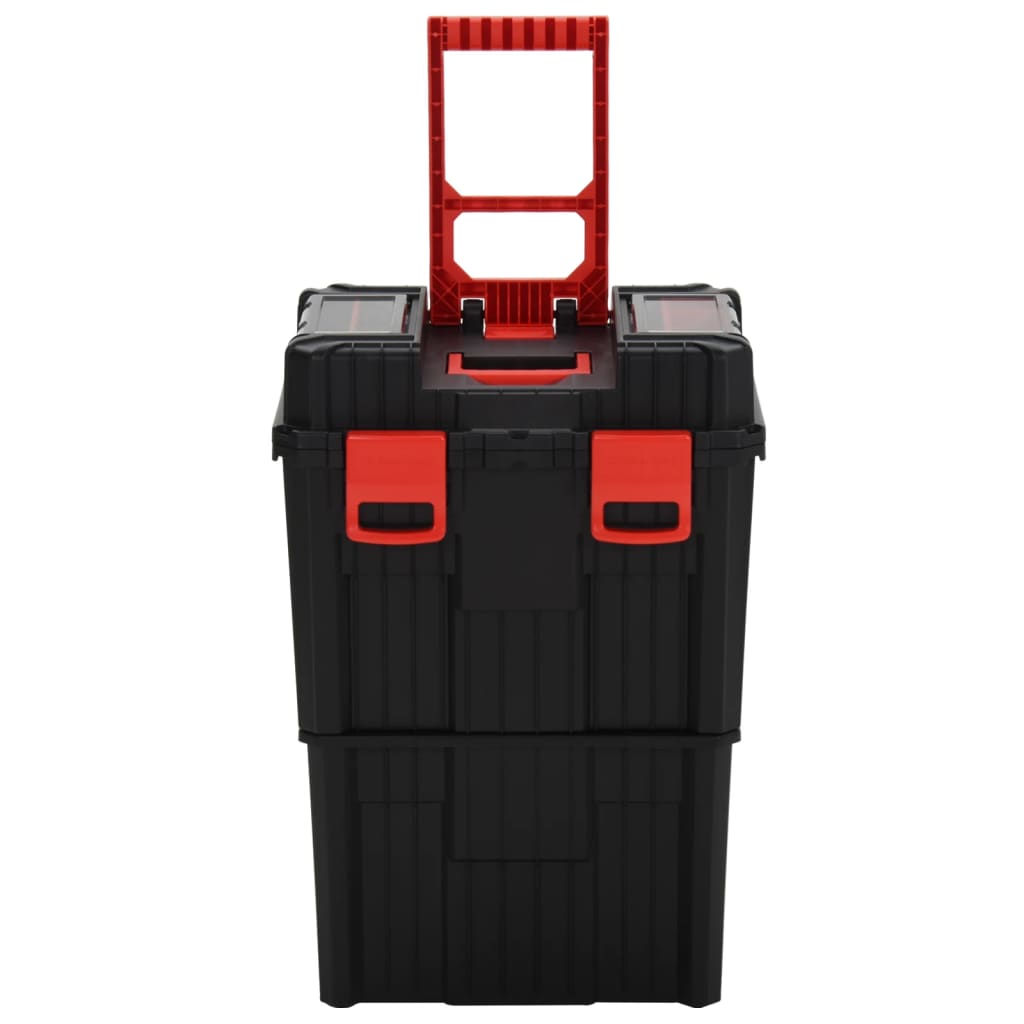VidaXL Gereedschapswagen polypropeen zwart en rood
