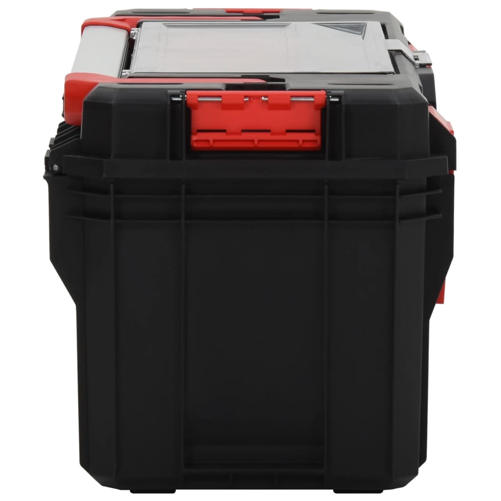 Vidaxl gereedschapskist 65x28x31,5 cm zwart en rood
