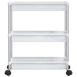 Vidaxl opbergtrolley 3 laags aluminium zilverkleurig en wit