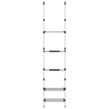 Vidaxl tuinrek met 3 schappen telescopisch aluminium zilverkleurig