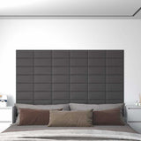 Vidaxl wandpanelen 12 st 0,54 m² 30x15 cm kunstleer grijs