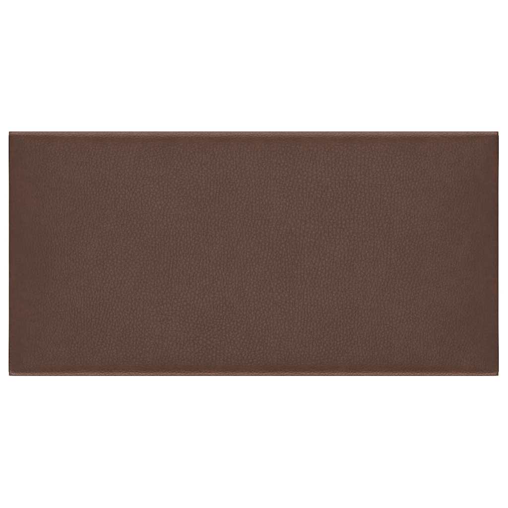 Vidaxl wandpanelen 12 st 0,54 m² 30x15 cm kunstleer bruin