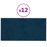 Vidaxl wandpanelen 12 st 0,54 m² 30x15 cm fluweel blauw