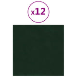 Vidaxl wandpanelen 12 st 1,08 m² 30x30 cm fluweel donkergroen