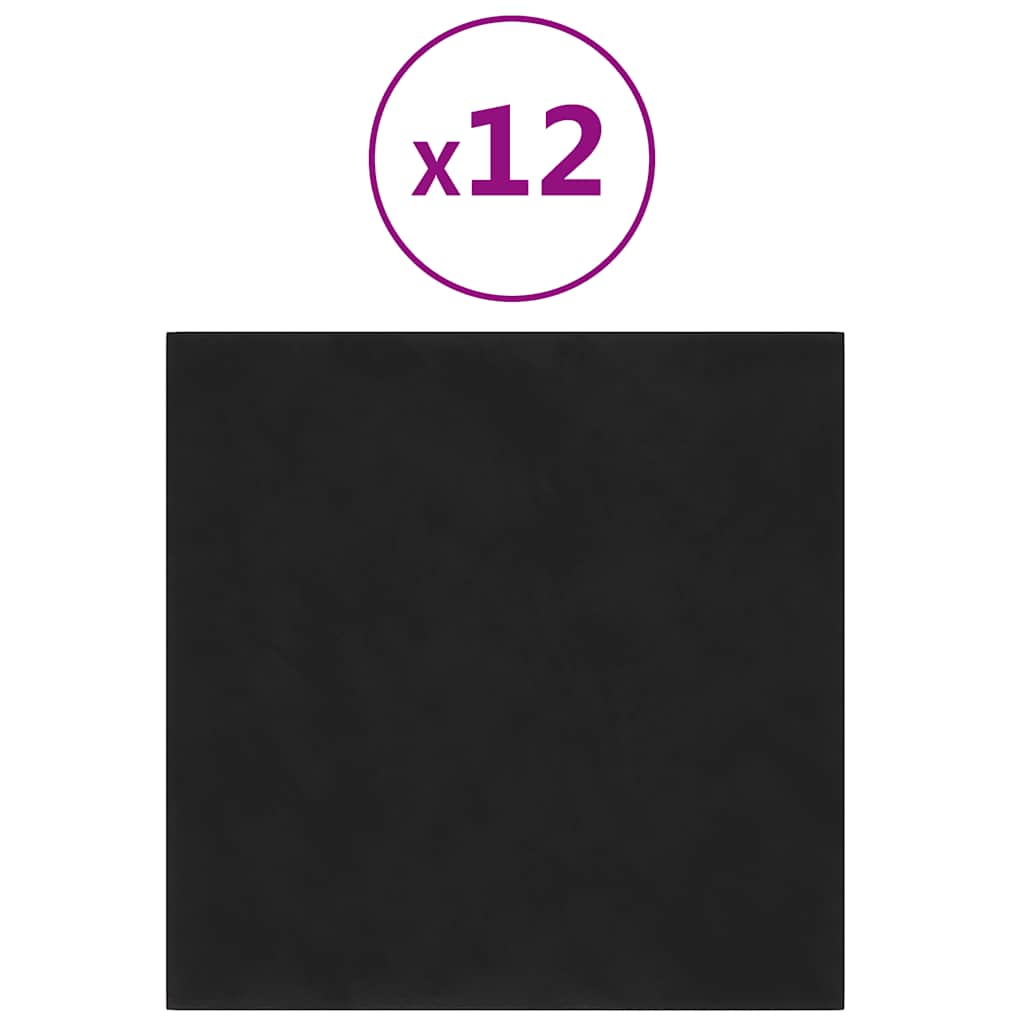 Vidaxl wandpanelen 12 st 1,08 m² 30x30 cm fluweel zwart