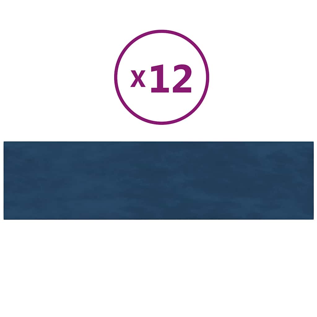 Vidaxl wandpanelen 12 st 1,08 m² 60x15 cm fluweel blauw