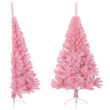 Vidaxl kunstkerstboom met standaard half 150 cm pvc roze