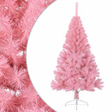 Vidaxl kunstkerstboom met standaard half 150 cm pvc roze