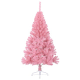 Vidaxl kunstkerstboom met standaard half 150 cm pvc roze