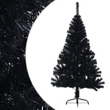 Vidaxl kunstkerstboom met standaard half 120 cm pvc zwart