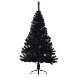 Vidaxl kunstkerstboom met standaard half 120 cm pvc zwart