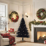 Vidaxl kunstkerstboom met standaard half 150 cm pvc zwart