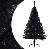 Vidaxl kunstkerstboom met standaard half 150 cm pvc zwart