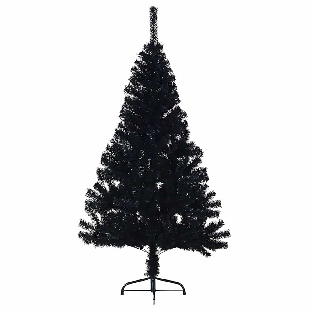 Vidaxl kunstkerstboom met standaard half 150 cm pvc zwart