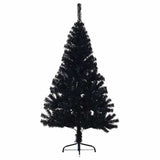 Vidaxl kunstkerstboom met standaard half 150 cm pvc zwart