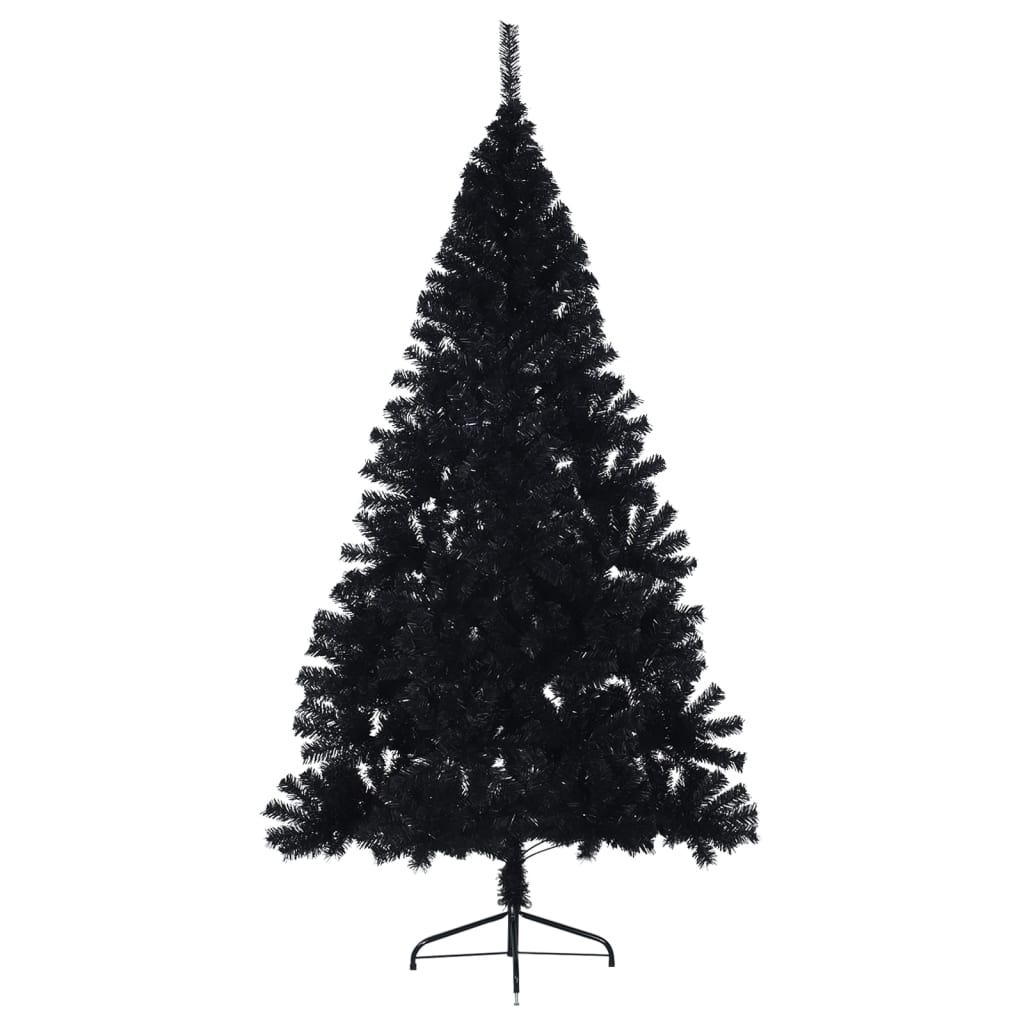 Vidaxl kunstkerstboom met standaard half 180 cm pvc zwart