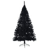 Vidaxl kunstkerstboom met standaard half 180 cm pvc zwart
