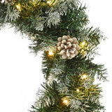 VidaXL Kerstkrans met LED-lampjes 45 cm PVC groen