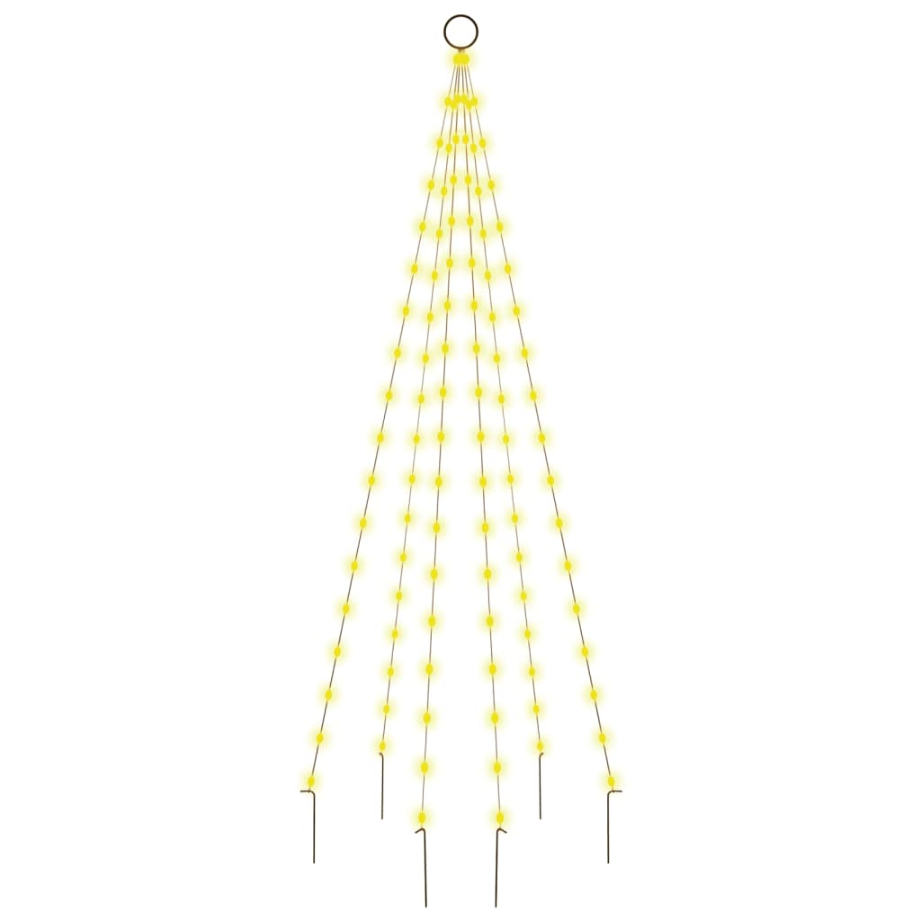 Vidaxl vlaggenmast kerstboom 108 led's warmwit 180 cm