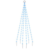 Vidaxl vlaggenmast kerstboom 108 led's blauw 180 cm
