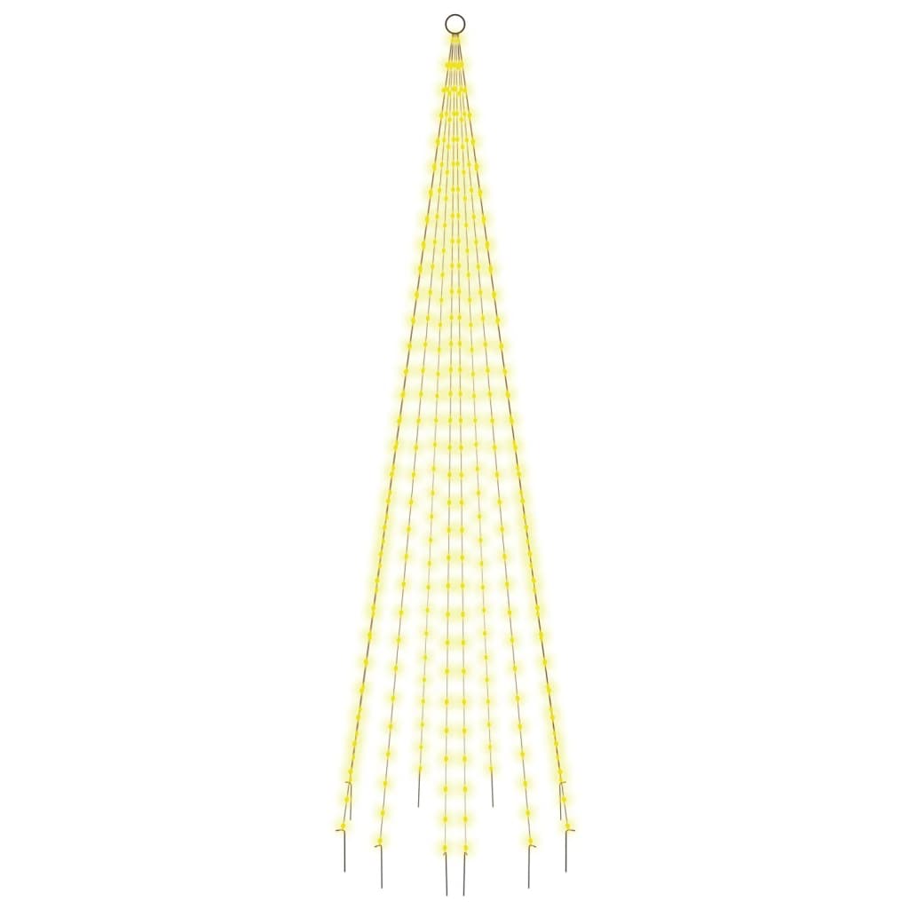 Vidaxl vlaggenmast kerstboom 310 led's warmwit 300 cm