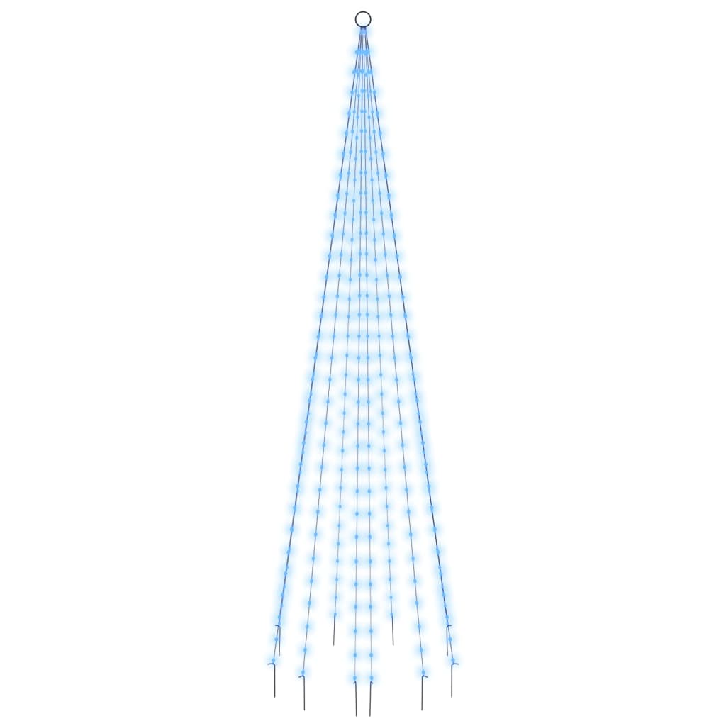 Vidaxl vlaggenmast kerstboom 310 led's blauw 300 cm