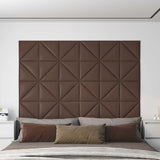 Vidaxl wandpanelen 12 st 0,54 m² 30x30 cm kunstleer bruin