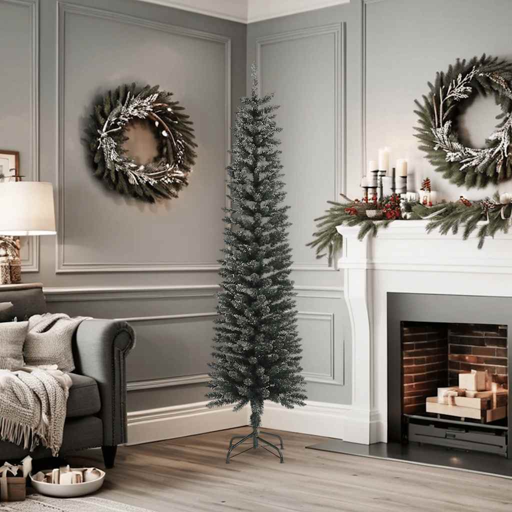 Vidaxl kunstkerstboom met standaard smal 180 cm pvc groen