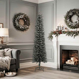 Vidaxl kunstkerstboom met standaard smal 180 cm pvc groen