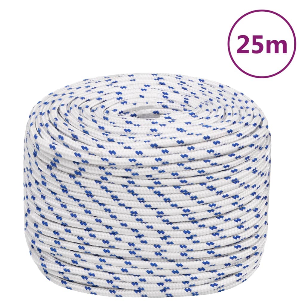 Vidaxl boot touw 6 mm 25 m polypropyleen wit