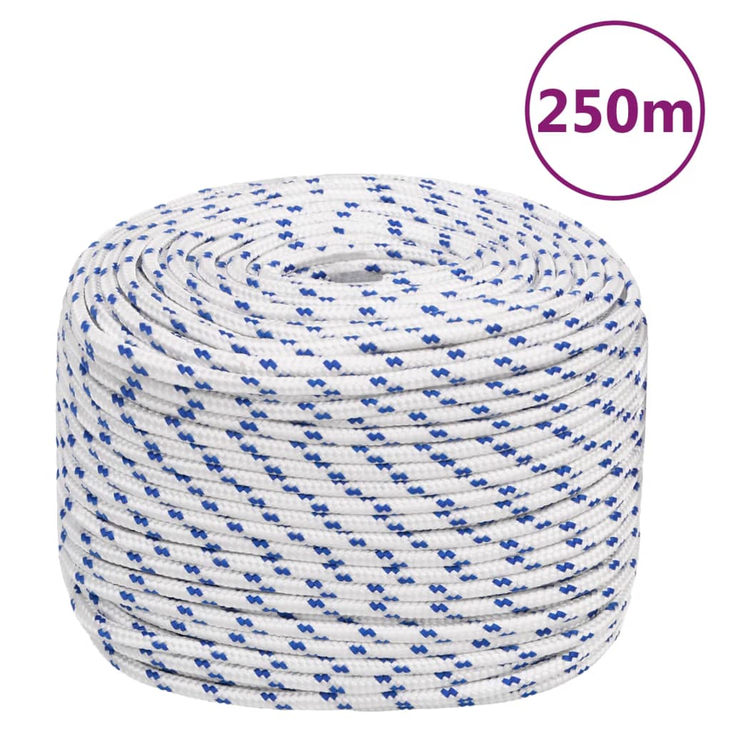 Vidaxl boot touw 8 mm 250 m polypropyleen wit