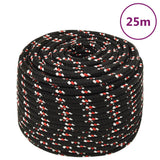 Vidaxl boot touw 12 mm 25 m polypropyleen zwart