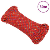 Vidaxl boottouw 5 mm 50 m polypropyleen rood