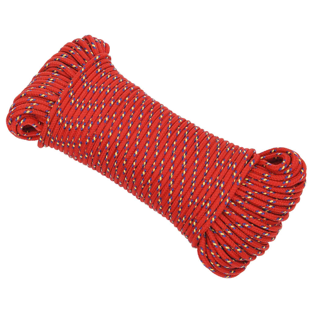 Vidaxl boottouw 5 mm 50 m polypropyleen rood