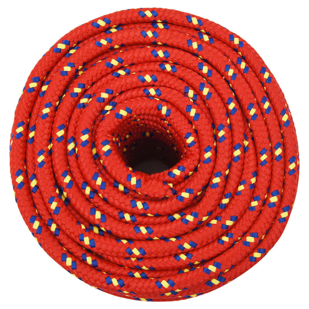 Vidaxl boottouw 12 mm 25 m polypropyleen rood