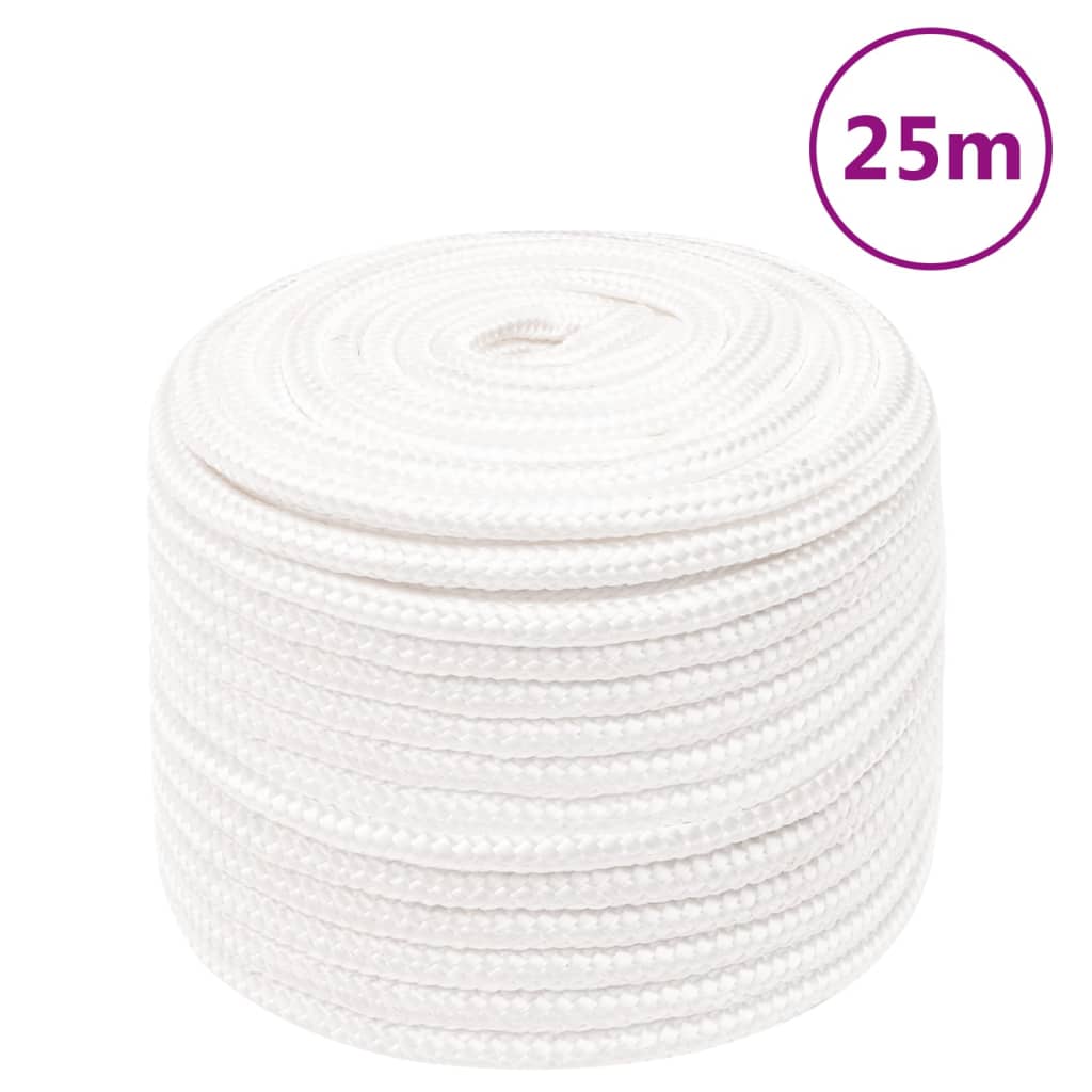 Vidaxl boottouw 14 mm 25 m polypropyleen volwit