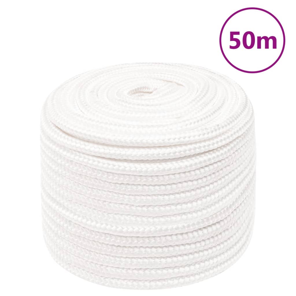 Vidaxl boottouw 14 mm 50 m polypropyleen volwit