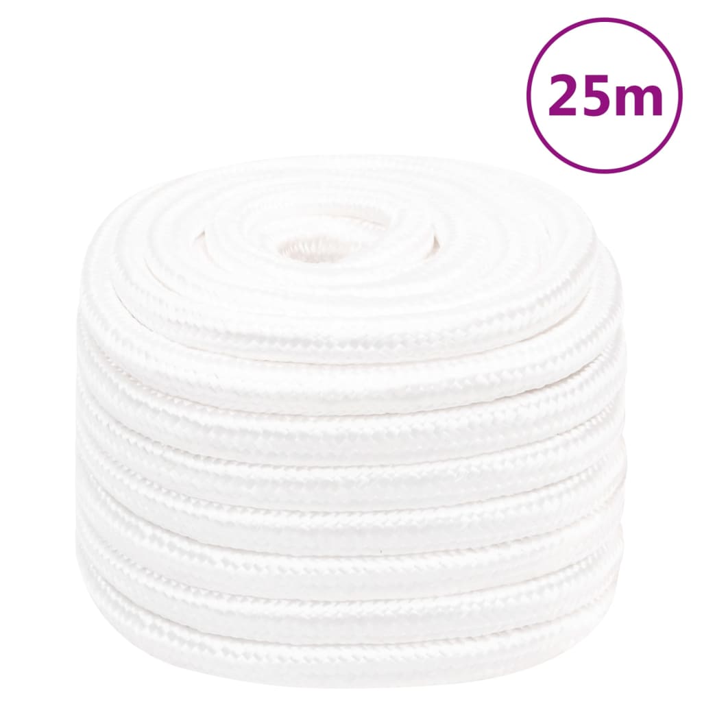 Vidaxl boottouw 20 mm 25 m polypropyleen volwit