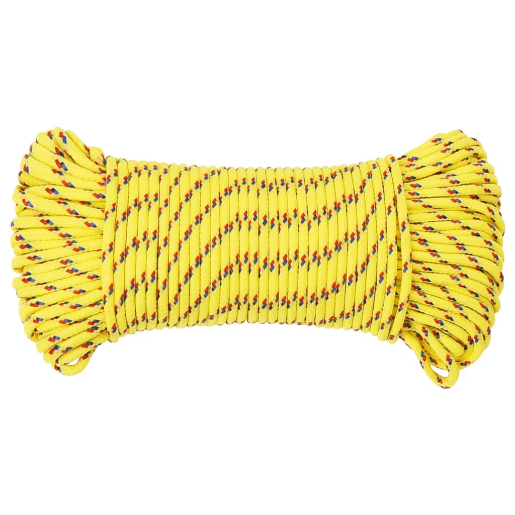 Vidaxl boottouw 5 mm 250 m polypropyleen geel