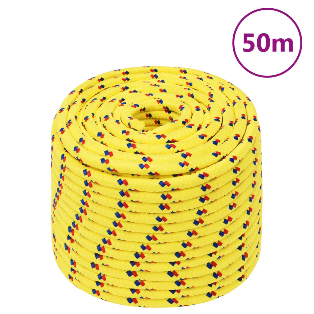 Vidaxl boottouw 12 mm 50 m polypropyleen geel