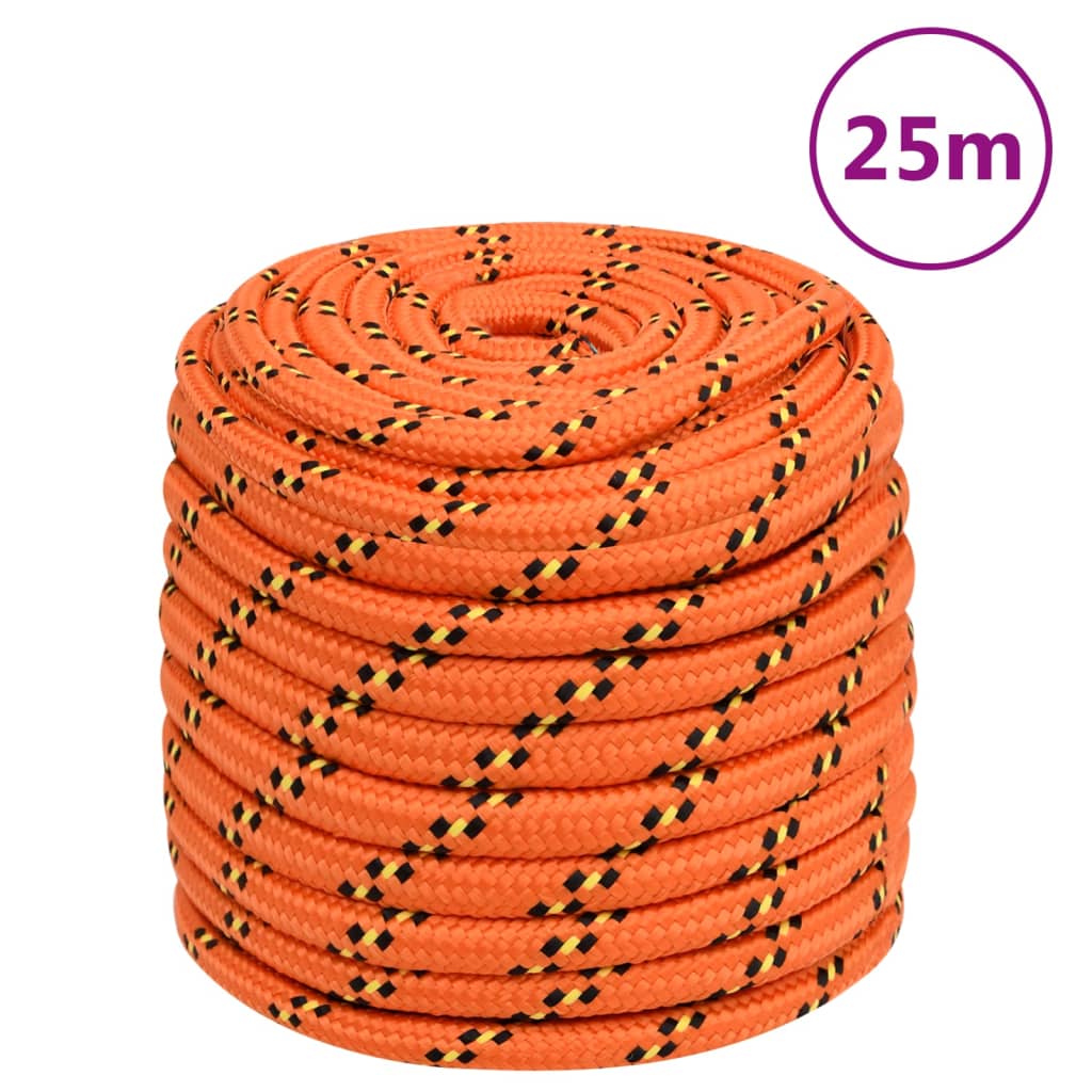 Vidaxl boottouw 16 mm 25 m polypropyleen oranje