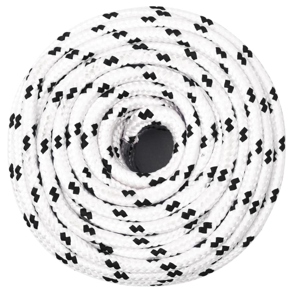Vidaxl boottouw gevlochten 8 mmx25 m polyester wit
