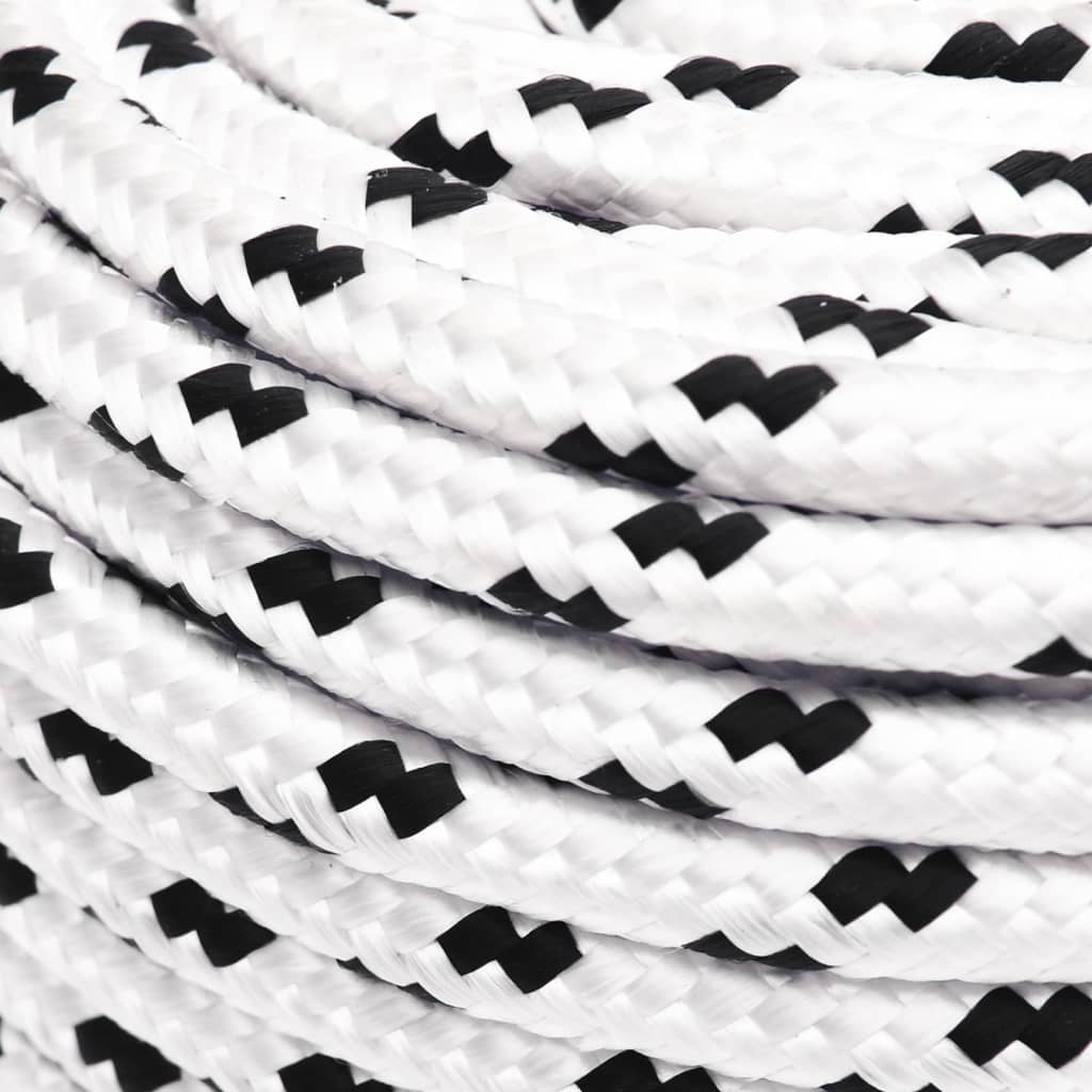Vidaxl boottouw gevlochten 8 mmx25 m polyester wit