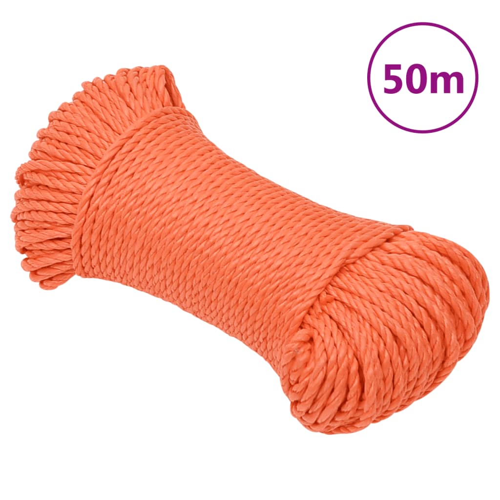 Vidaxl werktouw 3 mm 50 m polypropeen oranje