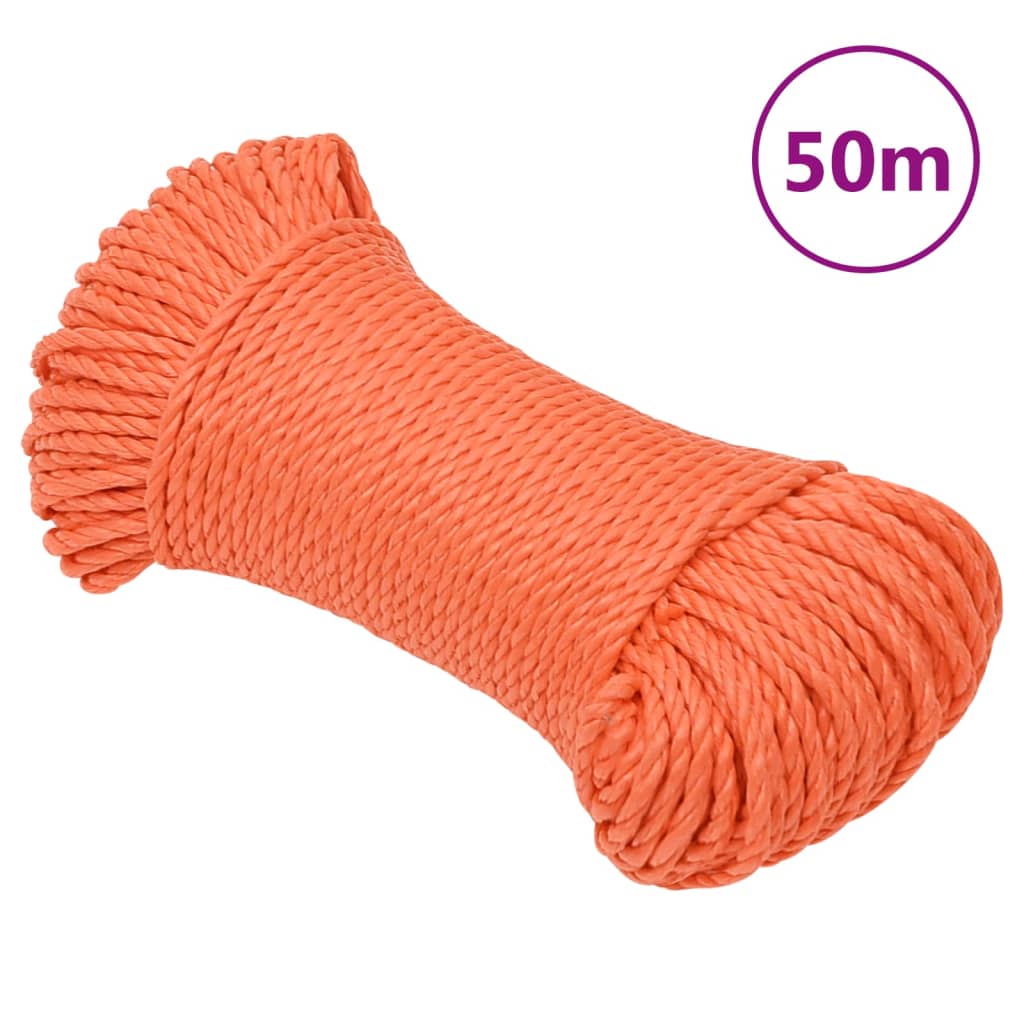 Vidaxl werktouw 6 mm 50 m polypropeen oranje