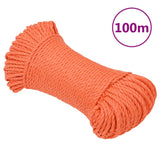 Vidaxl werktouw 6 mm 100 m polypropeen oranje